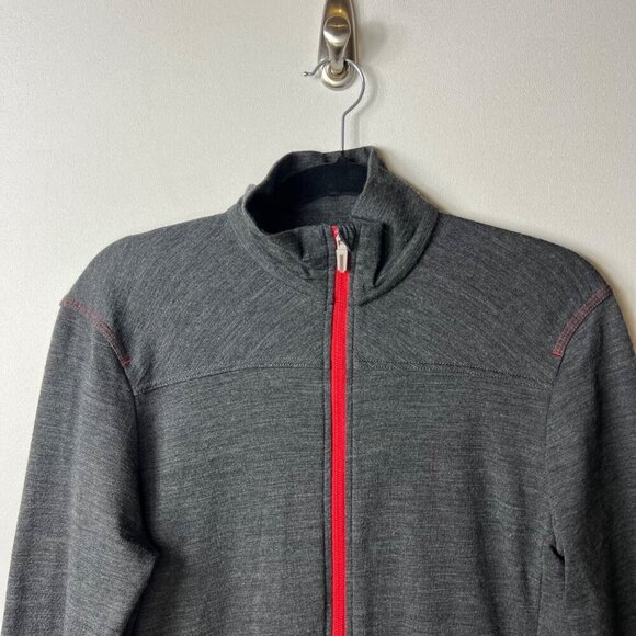 Icebreaker gray merino wool jacket full zip long sleeve men’s size small - Picture 3 of 8